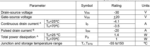 MOS管,-4.1A/-30V,KIA3407