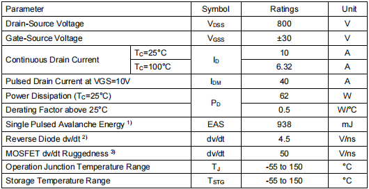 800vmos,KNF6180B場效應(yīng)管